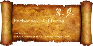 Machacsek Julianna névjegykártya